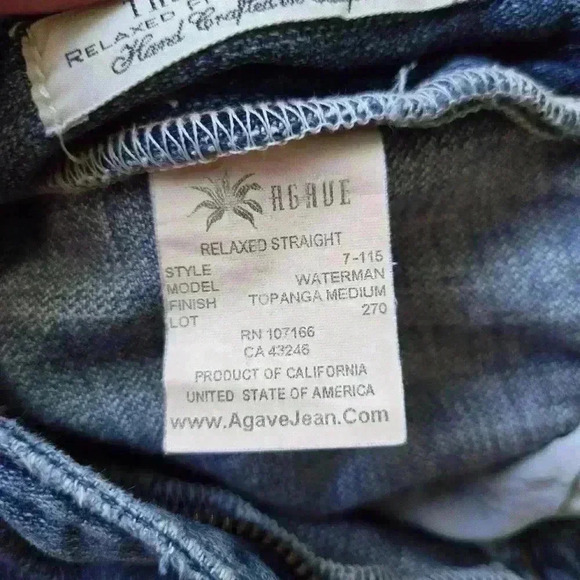 Agave Waterman Men's Denim Jeans Relaxed Fit-Straight Cut size 36 #006 - Picture 8 of 10